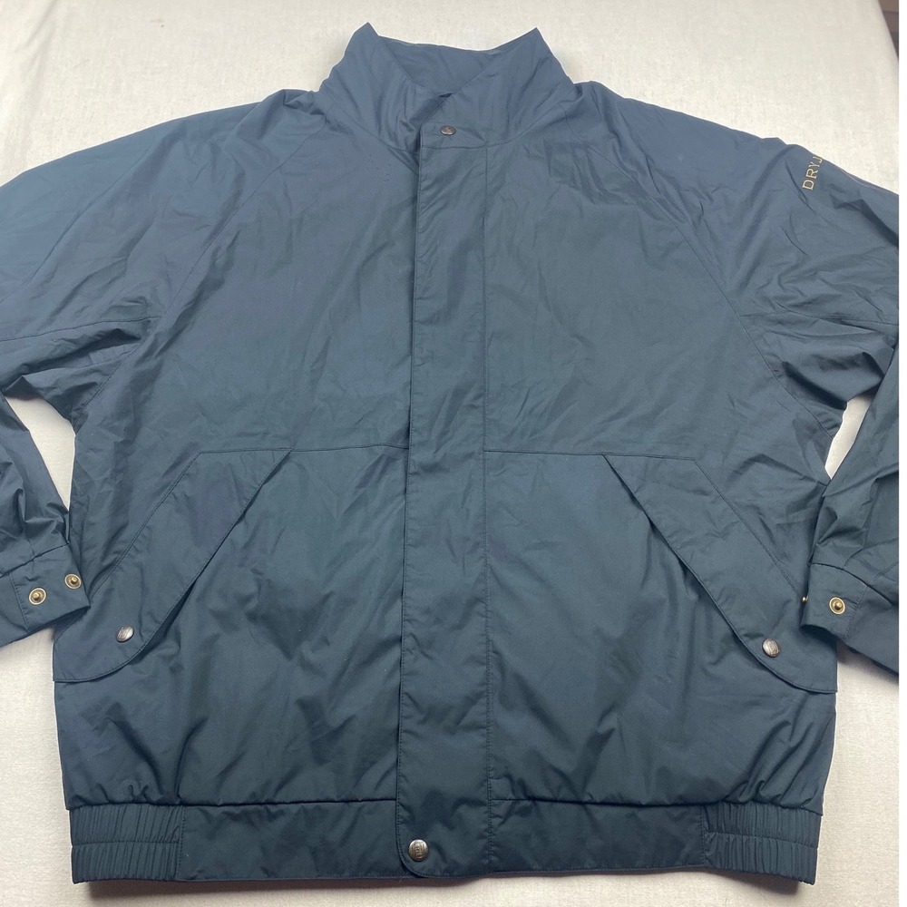 FootJoy DryJoys Golf Rain Jacket Mens Large Navy Blue Full Zip Windbreaker L